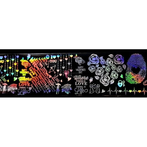 Folii de transfer cu modele de Craciun Transparente Holografice F168